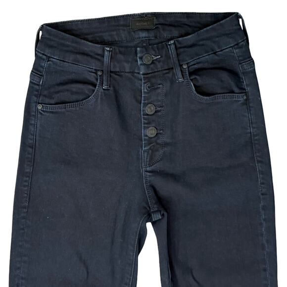 Mother Pixie Ankle Fray Holding Hands Dark Wash Button Fly Skinny Jeans size 24 - Picture 13 of 14